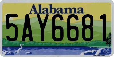 AL license plate 5AY6681