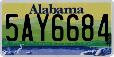 AL license plate 5AY6684