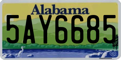 AL license plate 5AY6685