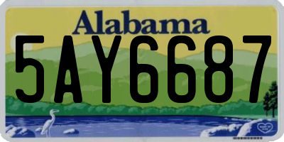AL license plate 5AY6687