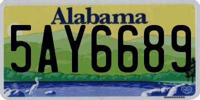 AL license plate 5AY6689
