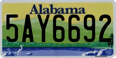 AL license plate 5AY6692