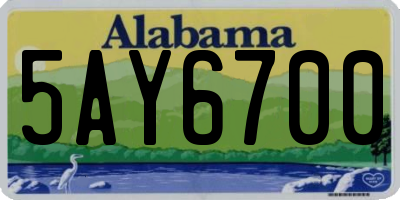 AL license plate 5AY6700