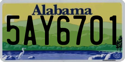 AL license plate 5AY6701