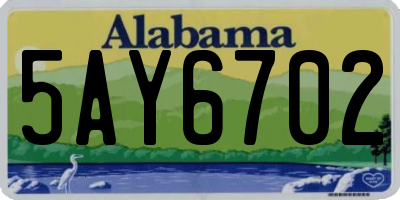 AL license plate 5AY6702