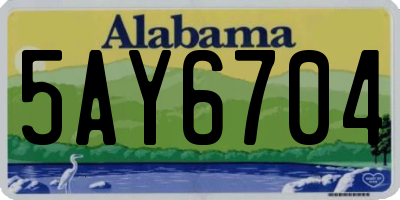 AL license plate 5AY6704
