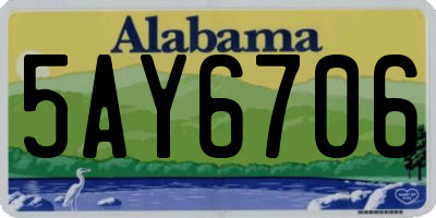 AL license plate 5AY6706