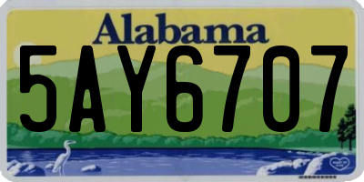 AL license plate 5AY6707