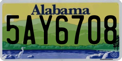 AL license plate 5AY6708