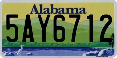 AL license plate 5AY6712