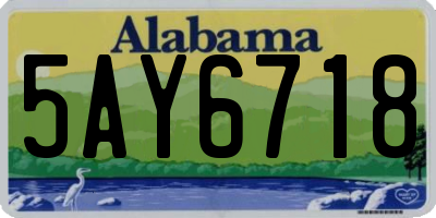 AL license plate 5AY6718