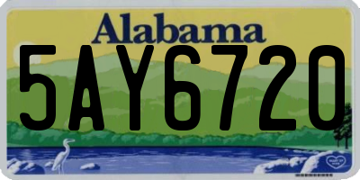 AL license plate 5AY6720