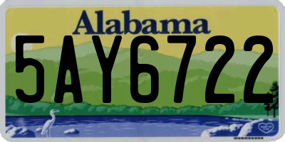AL license plate 5AY6722