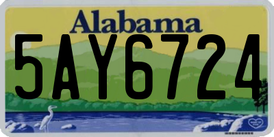 AL license plate 5AY6724
