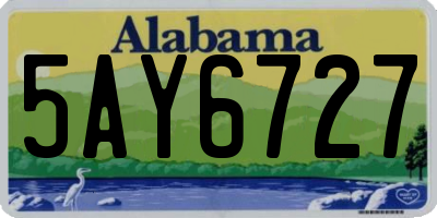 AL license plate 5AY6727