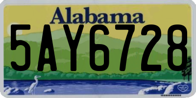 AL license plate 5AY6728