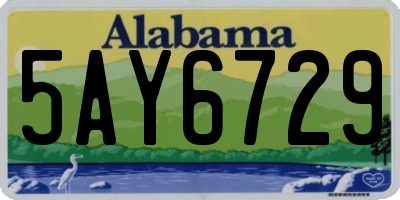 AL license plate 5AY6729