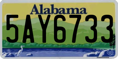AL license plate 5AY6733