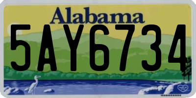 AL license plate 5AY6734