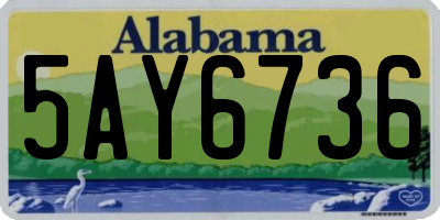AL license plate 5AY6736