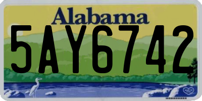 AL license plate 5AY6742