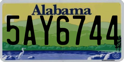 AL license plate 5AY6744