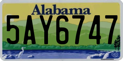 AL license plate 5AY6747