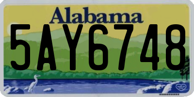 AL license plate 5AY6748