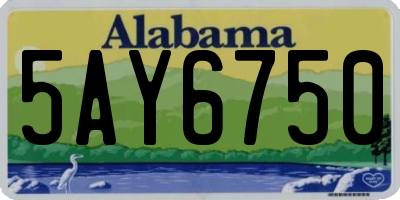 AL license plate 5AY6750
