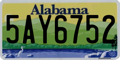 AL license plate 5AY6752