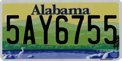 AL license plate 5AY6755