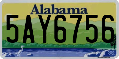 AL license plate 5AY6756