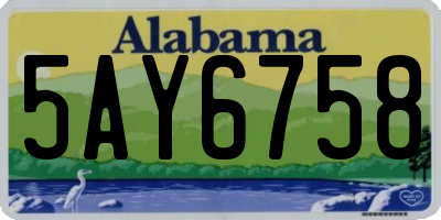 AL license plate 5AY6758