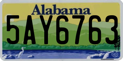 AL license plate 5AY6763