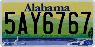 AL license plate 5AY6767