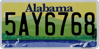 AL license plate 5AY6768