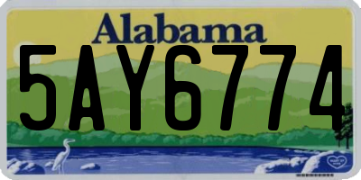 AL license plate 5AY6774
