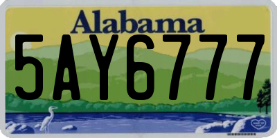 AL license plate 5AY6777