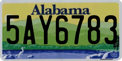AL license plate 5AY6783