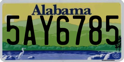 AL license plate 5AY6785
