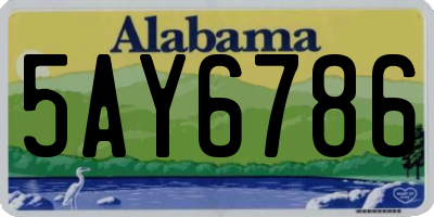 AL license plate 5AY6786