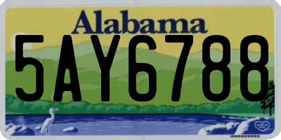 AL license plate 5AY6788