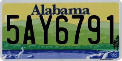 AL license plate 5AY6791