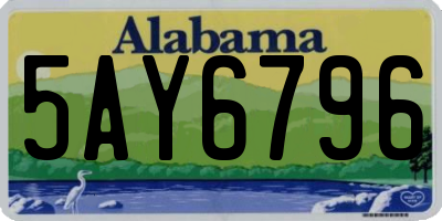 AL license plate 5AY6796