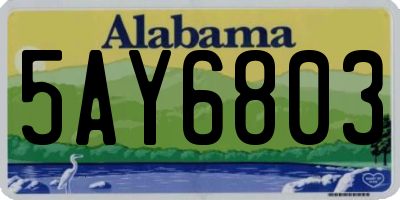 AL license plate 5AY6803