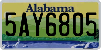 AL license plate 5AY6805