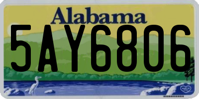 AL license plate 5AY6806