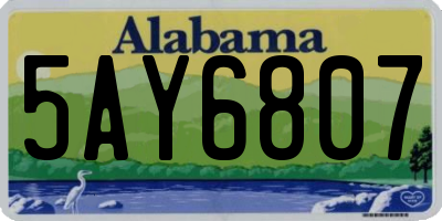 AL license plate 5AY6807