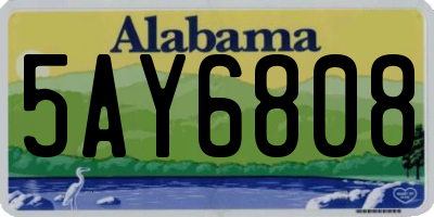AL license plate 5AY6808