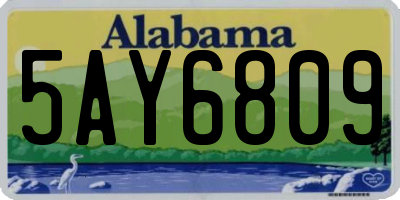 AL license plate 5AY6809